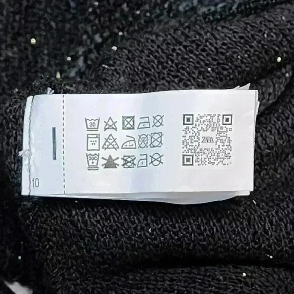 ZARA SHINY METALLIC THREAD DRESS SIZE MEDIUM BLACK GOLD NWT BODYCON‎ SHIMMER - Picture 8 of 8